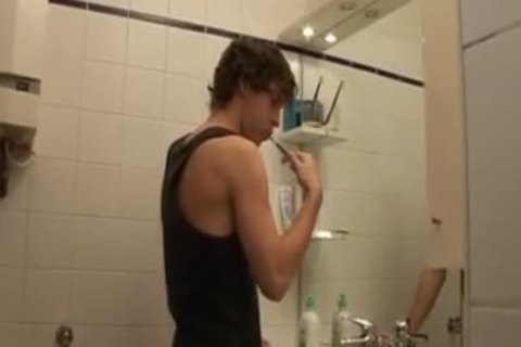 lovely gay twinks Threeway butt driling