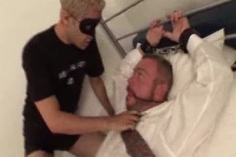 nasty guy tied On bed
