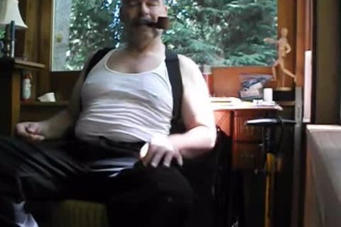 Enjoying A Pipe, Stripping Down To My underwear And undressed Feet. PG-rated.