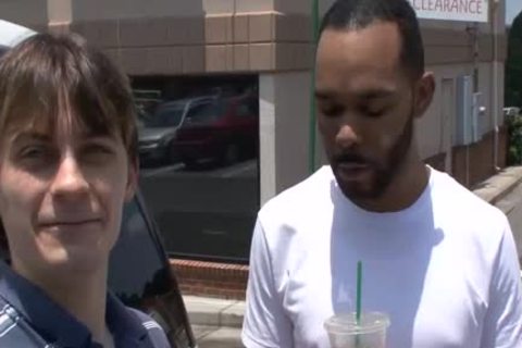 Jansen Shaw Takes Two giant black ramrods!