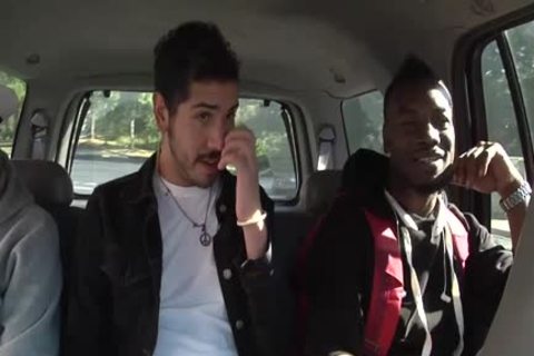 A White homosexual lad hammers Two black boyz!