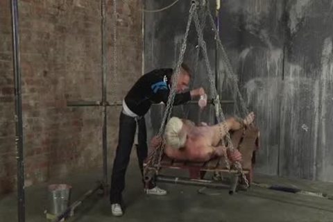 nasty twink Titus Snow bare naked And Roped To A Pallet