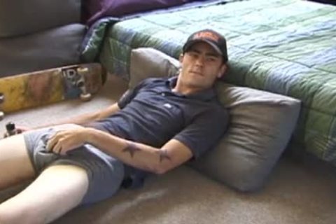 Stroking amateur Straight teen Zack