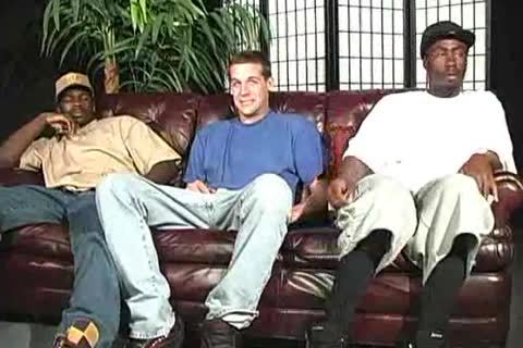 lusty Interracial homosexual twinks Threeway pound