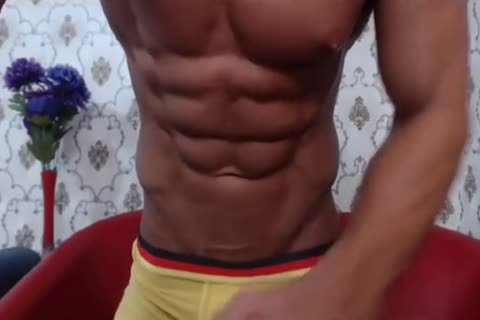 Muscle boy On web camera
