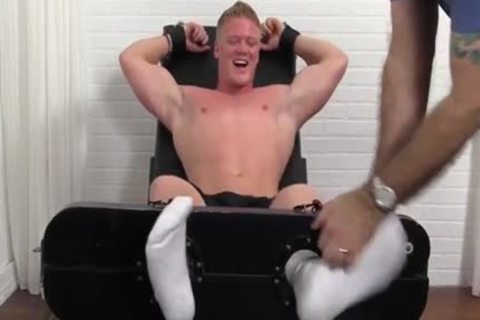 Hunky chap Seamus strapped And Tickled