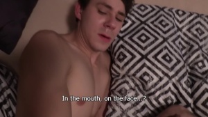 Shy brunette hair boy got banged for specie