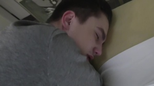 pretty lad on his knees with a pecker in his mouth