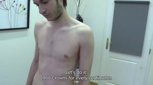 A hockey player with kind of disappointing cock