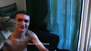 Skinny Czech twink shows his freshly gaped asshole
