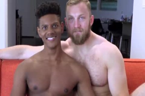 sleazy Blond Muscle Daddy bang dark lad