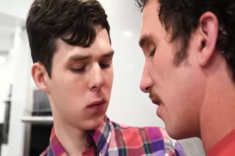 Muscle Step dad Teaches His man To suck jock