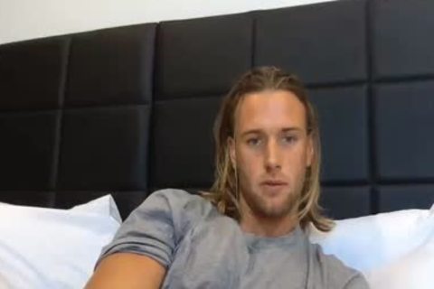 Blond man On webcam