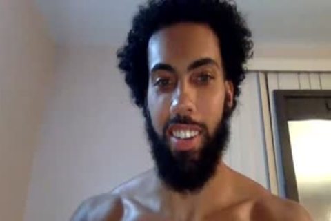 Bearded chap Showing His large penis