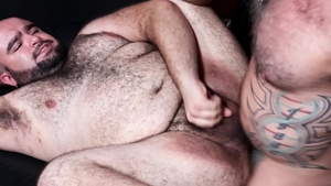 Bear Back - Ago Viera and tattooed bear The Rhino facial scene