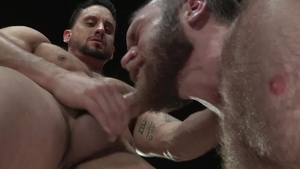 Raging Stallion: Hairy Peter Marcus cumshot wearing uniform
