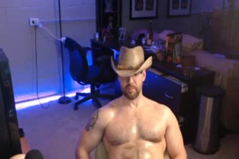 Cowboy chap stroking With His large ramrod In Live