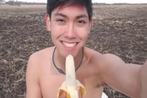 wicked asian Lad Outdoor Masturbate Show