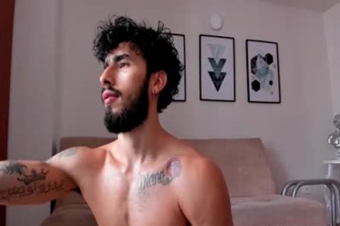 kinky Muscled teen Shaking His wang In Live