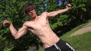 EastBoys: Athletic and cute twink goes wild on cock outdoors