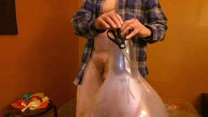 Balloonbanger 68) Three Med Size Balloons - Pop Jerk sperm - Daddy