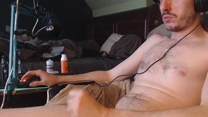 Skinny teen Masturbates Listening To Music