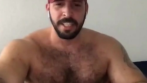 Beard Mascle Daddy Wanks Off large ramrod And Cums A Lot