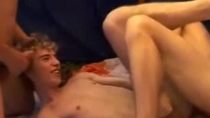 Three boys In A Tent In The Woods Give Blowjobs nail unprotected And Masturbate With cumshot