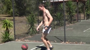 AndysAussieBoys - Australian Nick bouncing on a dick outdoors