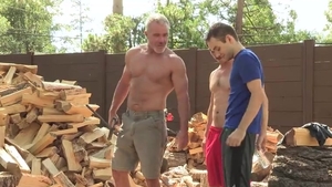 Hairy mature bareback threesome