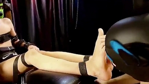 Licking allies fastened Feet