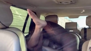 darksome chap nailing Latino whore In Car