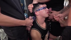YB - Bukkake lad Takes 3 Loads - Felix Harris, Diego Diaz, Axel Berti, Frank Bauer