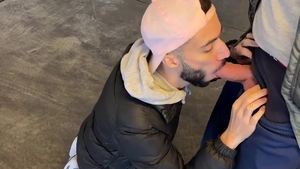 Arab man Takes humongous dick In Parking Lot